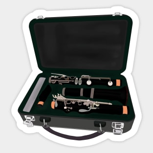 Clarinet Disassembled Inside a Suitcase Sticker